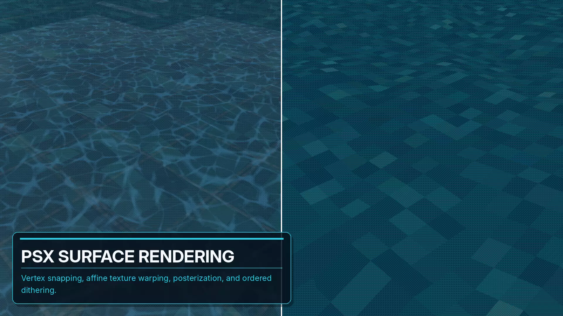 Retro surface rendering style comparison